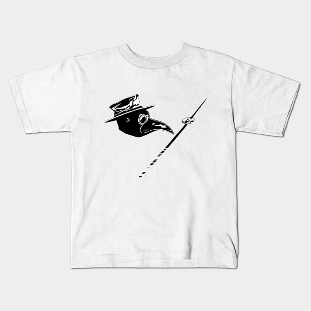 Black Plague Doctor Kids T-Shirt by euglenii